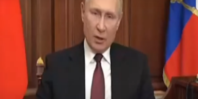 Poetin tijdens zijn toespraak