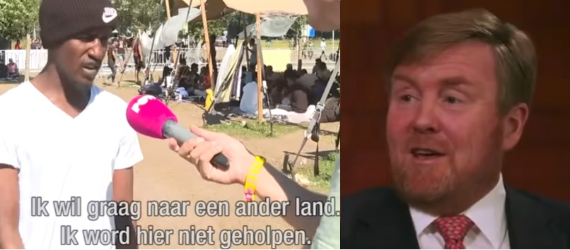 Koning Willem-Alexander toont medeleven en gaat handjes schudden in Ter Apel