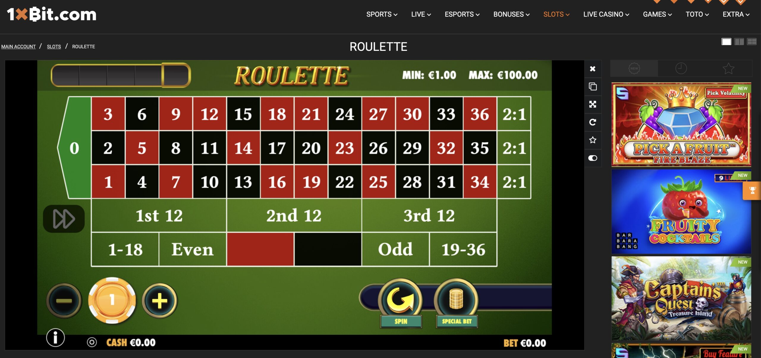 1xBit Roulette