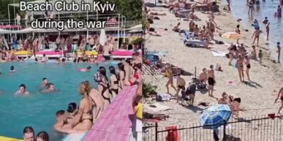 Woedende reacties onder video's van zonnende en vrolijke mensen in Kiev